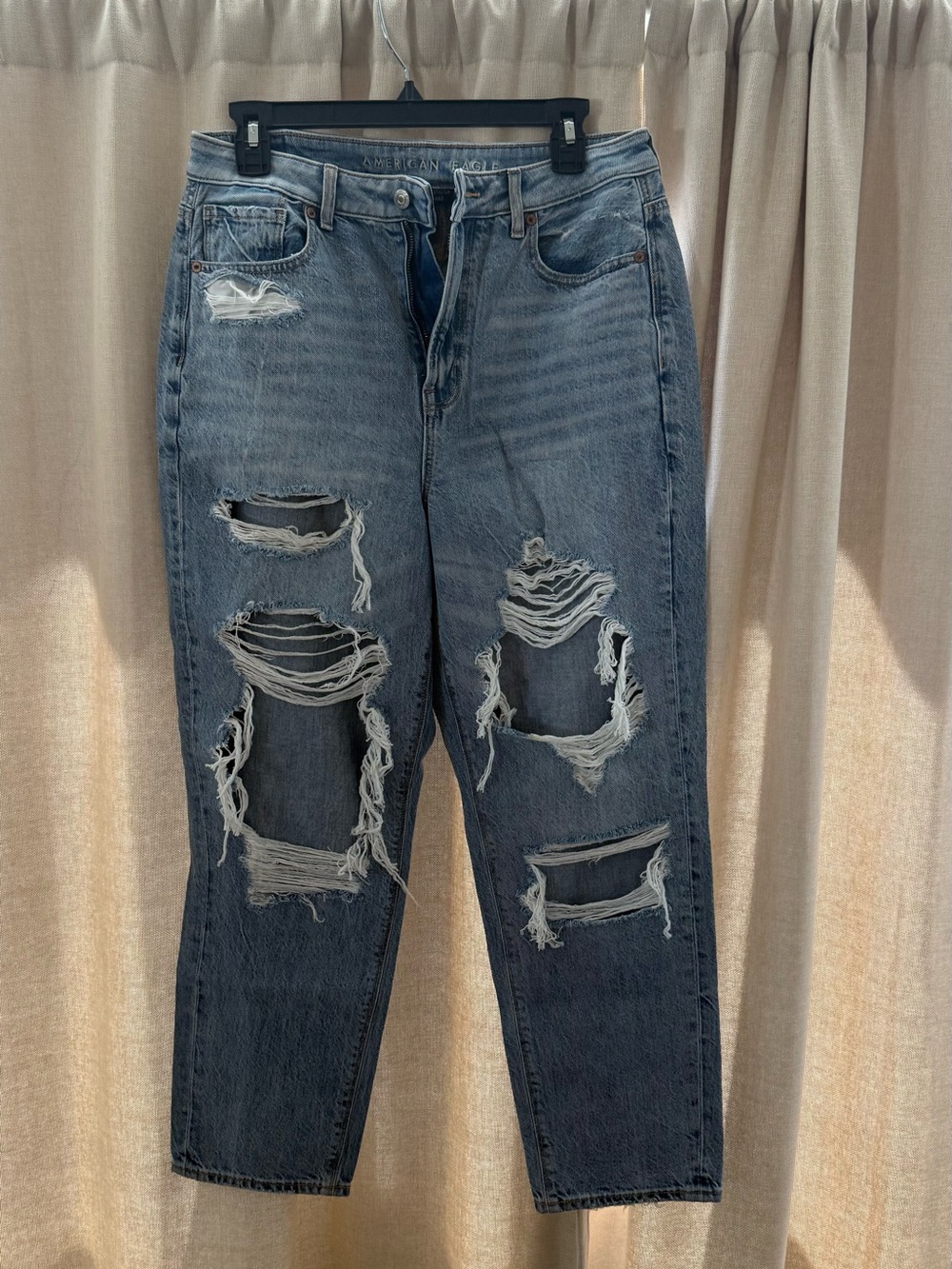 American Eagle Outfitters Distressed Light Blue Ripped Jeans